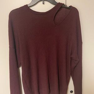 Express thermal cutout long sleeve top size small